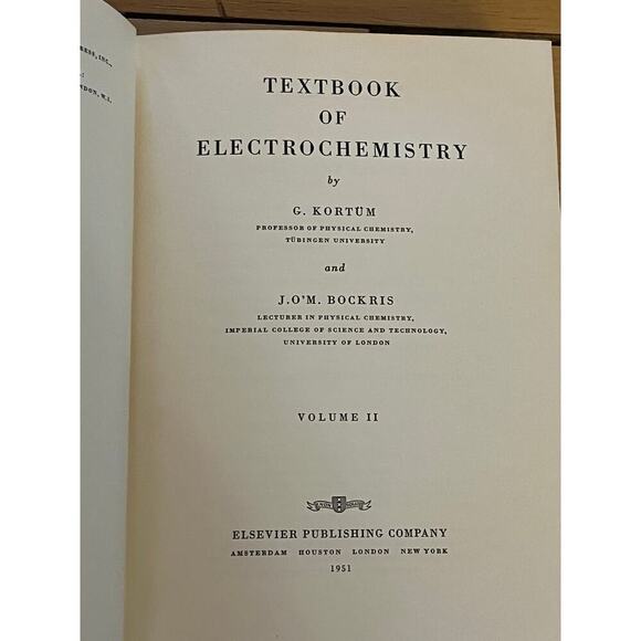 VTG Kortum-Bockris textbook of Electrochemistry II Book. 1951. science HC/DJ - Picture 8 of 14